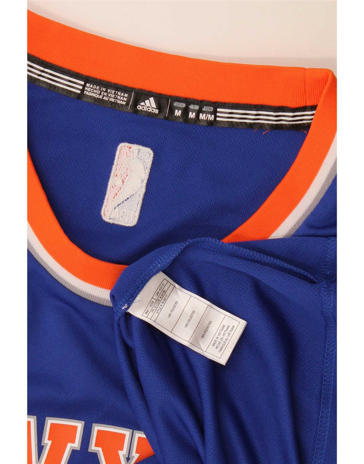 Adidas Uomo New York Knicks Graphic Canotta Top Blu Medio Poliestere
