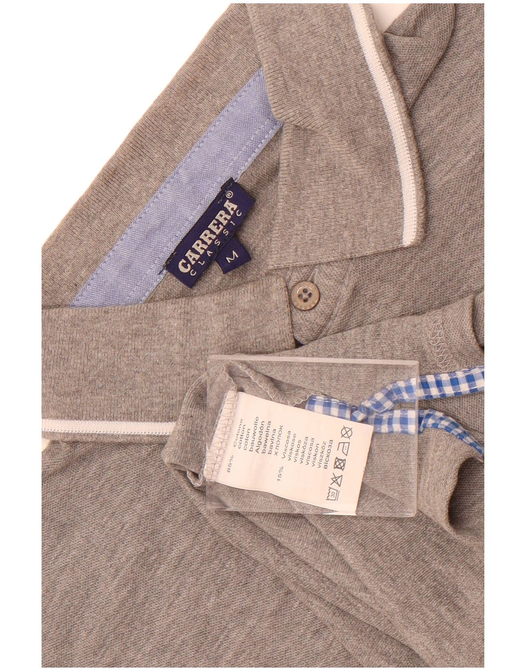 Polo classica da uomo Carrera in cotone grigio medio