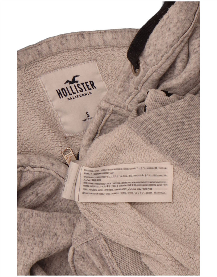 Maglione con cappuccio e zip da uomo HOLLISTER piccolo in cotone chiazzato grigio