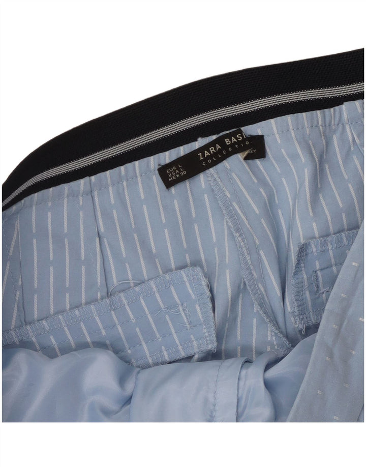 Pantaloni chino slim da donna Zara grandi W32 L27 blu geometrici