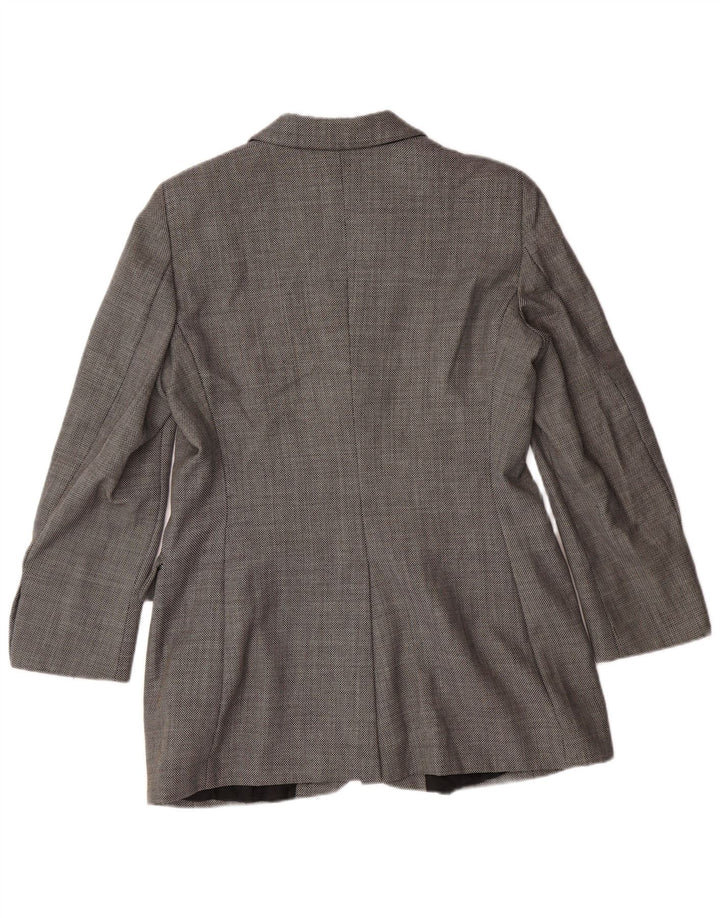 Giacca blazer economica e chic da donna MOSCHINO UK 14 Large Grey Classic