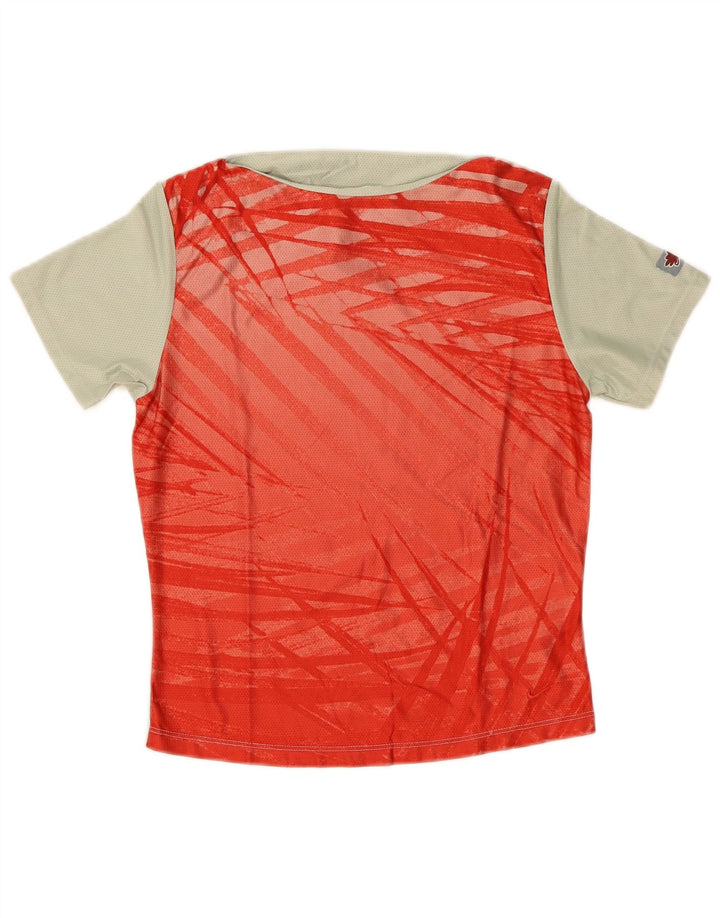 T-shirt grafica da donna Nike Top UK 10/12 Poliestere color block rosso medio