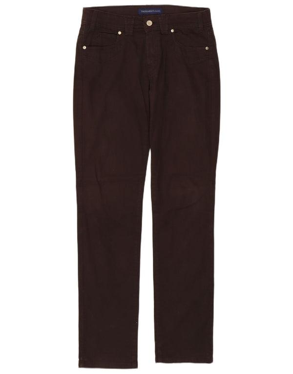 Pantaloni Casual Donna Slim Fit Trussardi W27 L31 Cotone Marrone