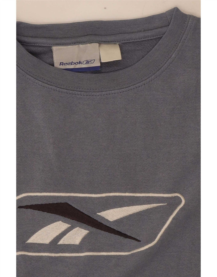 Felpa grafica da uomo Reebok maglione blu medio color block
