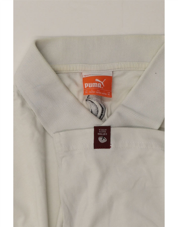 Polo da uomo Puma XL in cotone bianco