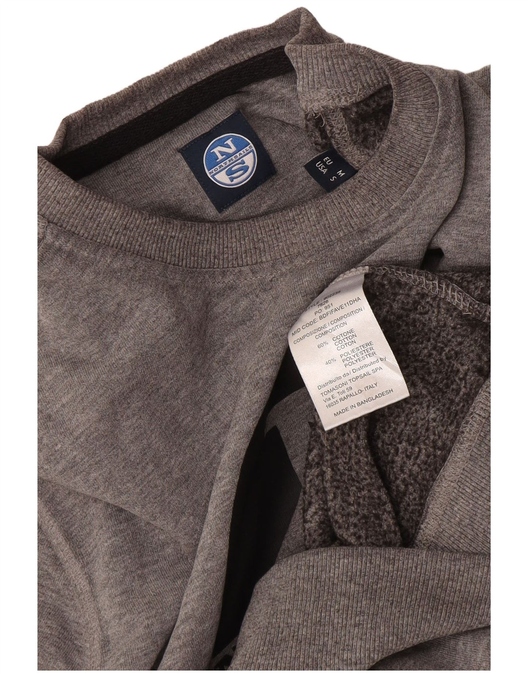 Felpa con grafica da uomo North Sails Maglione piccolo in cotone chiazzato grigio