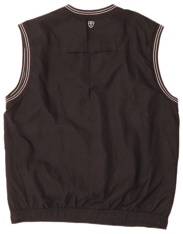 Maglia da tuta pullover senza maniche da uomo Nike UK 42/44 Large Nero Poliestere