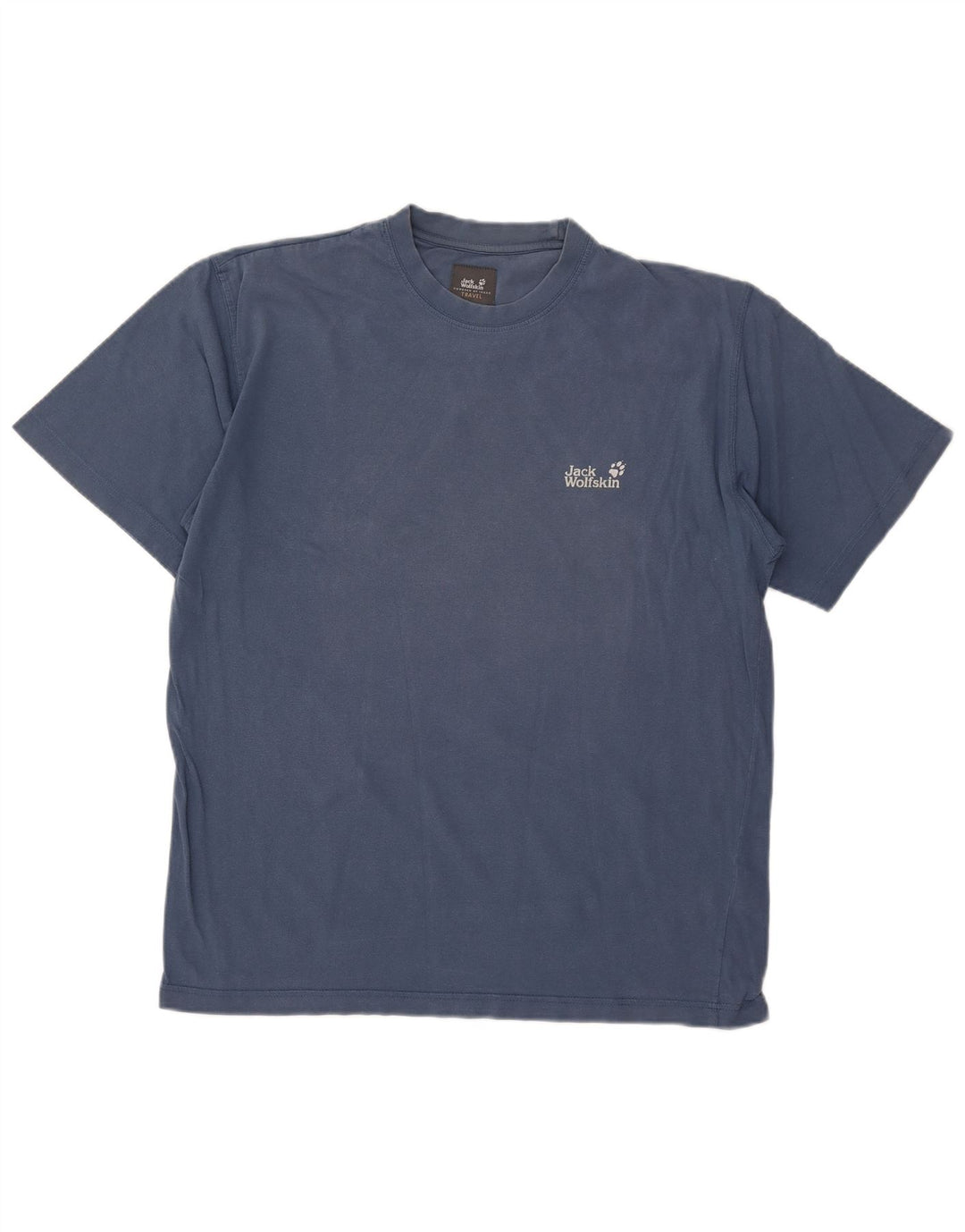 JACK WOLFSKIN T-shirt grafica da uomo Top Large in cotone blu navy