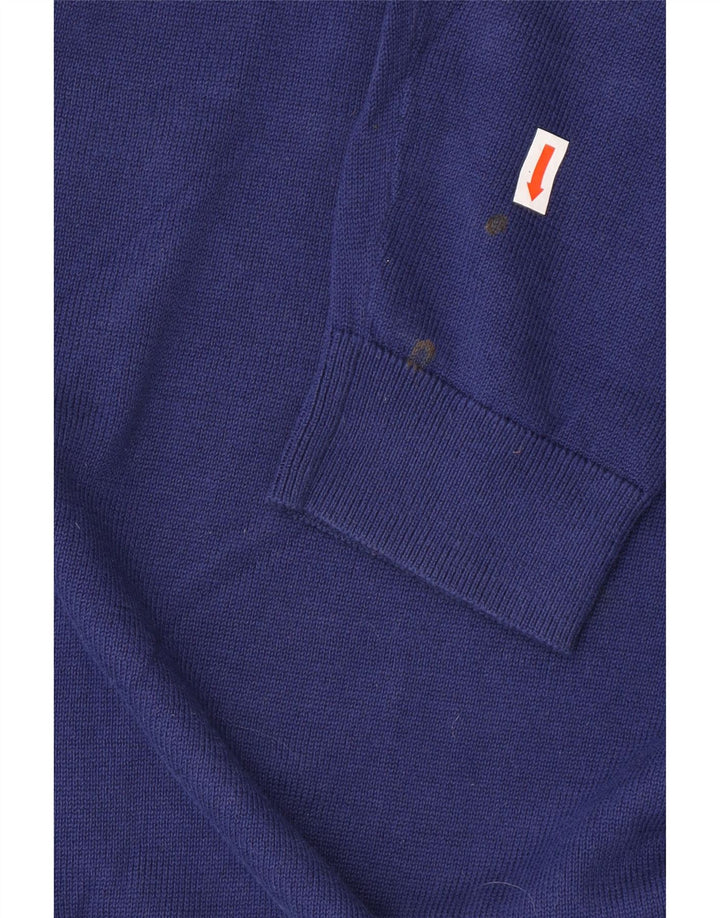 Maglione REISS da uomo con scollo a V, grande cotone blu