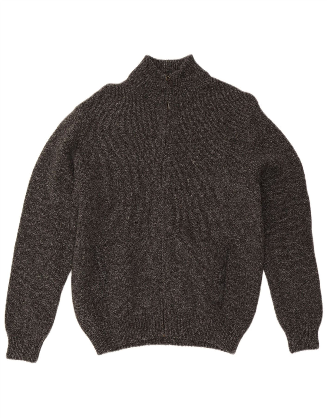 Maglione cardigan da uomo L.L.Bean Lana d'agnello screziata grigio medio