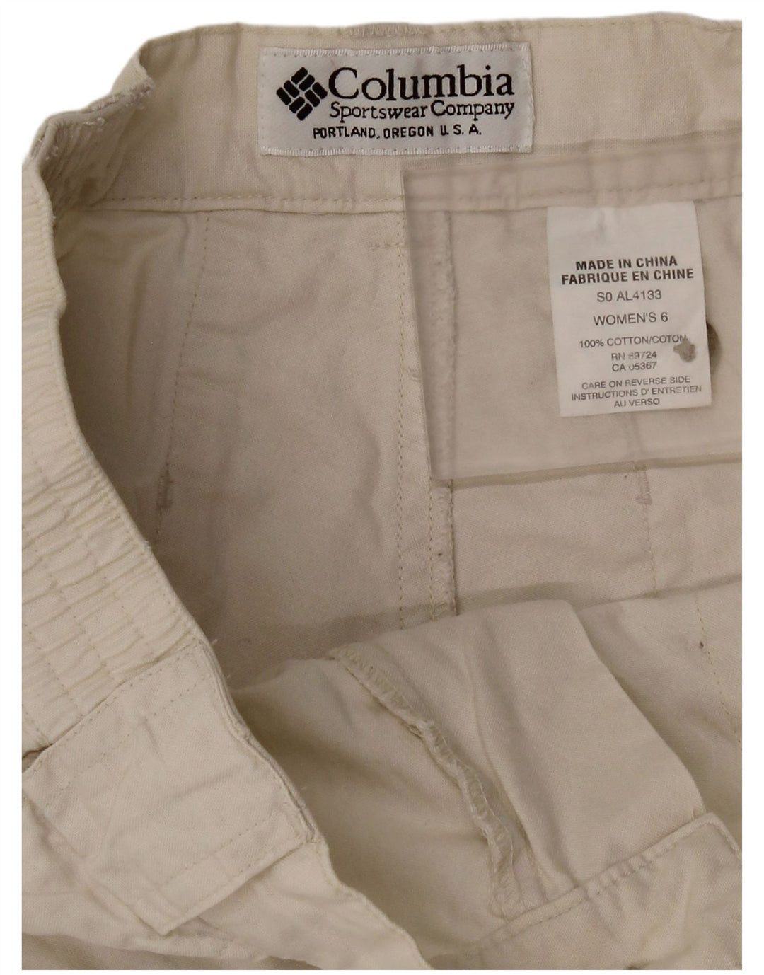 Pantaloncini cargo Columbia da donna US 6 medi W28 cotone beige