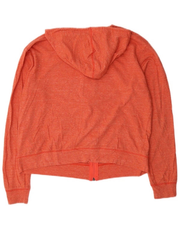 Felpa con cappuccio e zip da donna Nike UK 14 Cotone chiazzato arancione medio