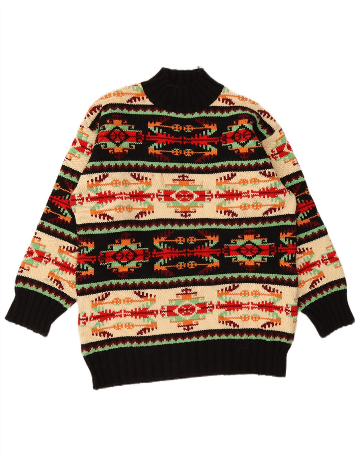 Maglione maglione a collo alto da donna Kookai UK 16 grande multicolore