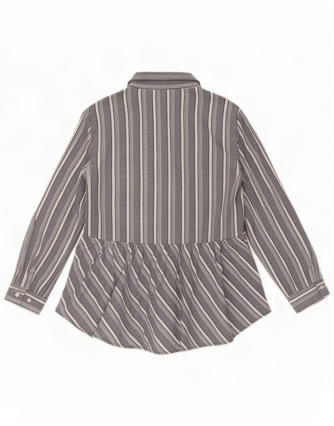 Love Notes Camicia Camicetta da donna UK 12 Cotone a righe blu medio