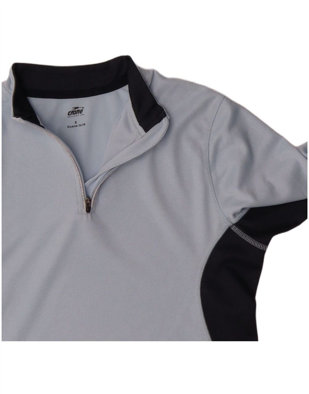 Crane Top da donna con zip e collo a maniche lunghe UK 10 Small Blue Colourblock