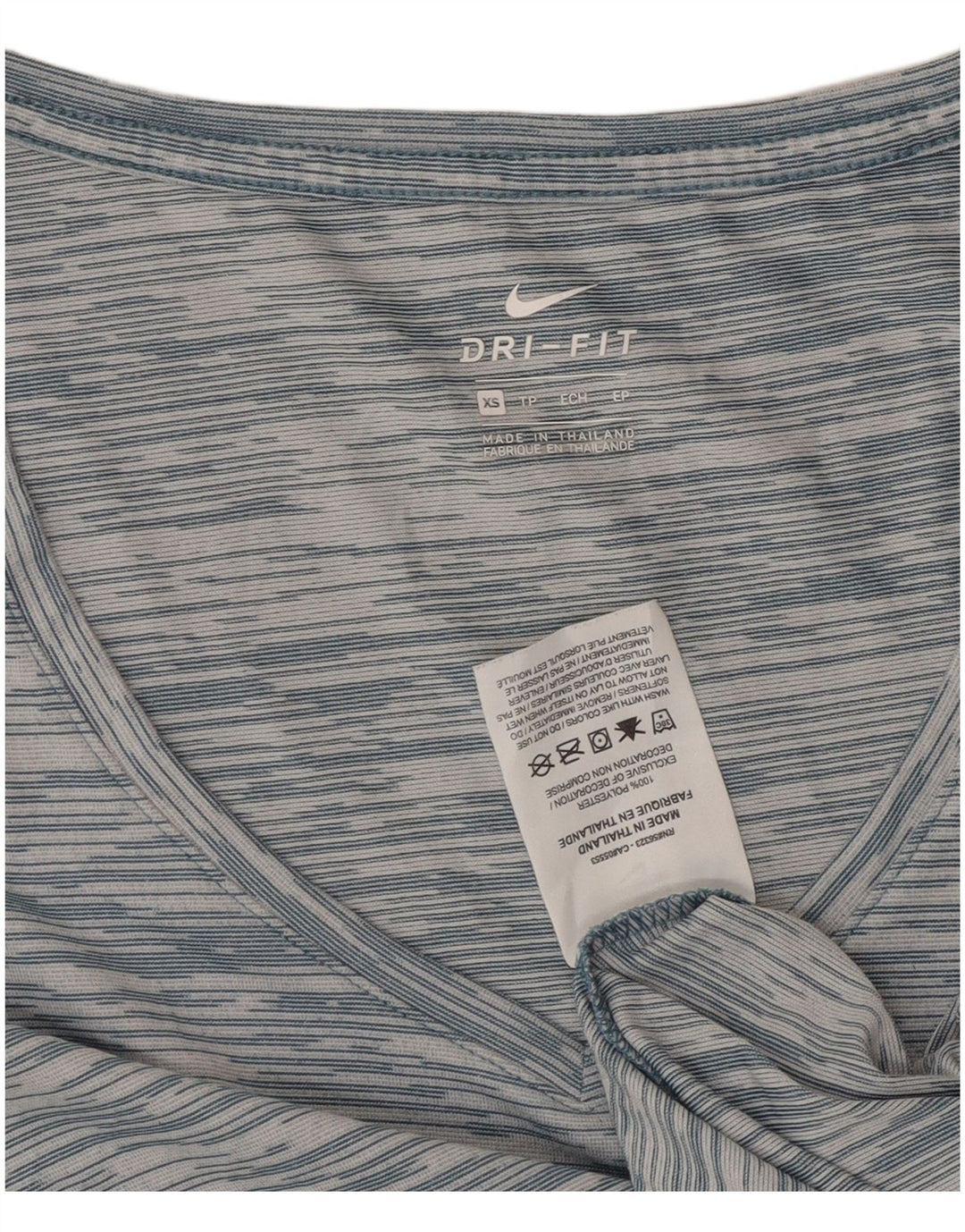 T-shirt Nike da donna Dri Fit vestibilità ampia UK 6 XS poliestere a righe blu