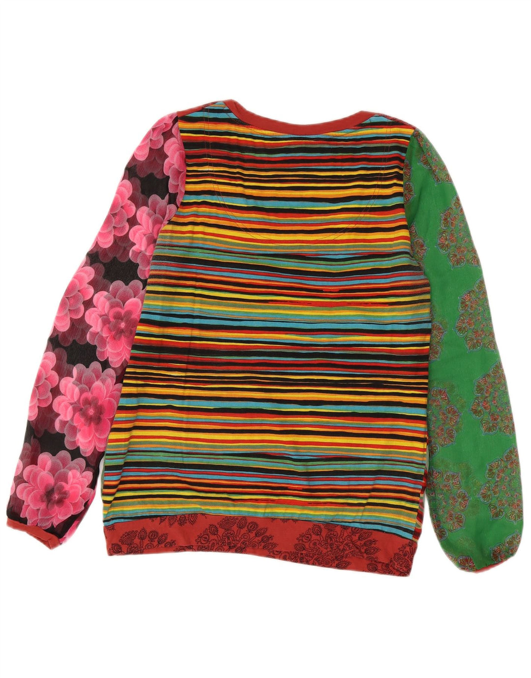 Desigual Womens Graphic Top manica lunga UK 16 grande floreale multicolore
