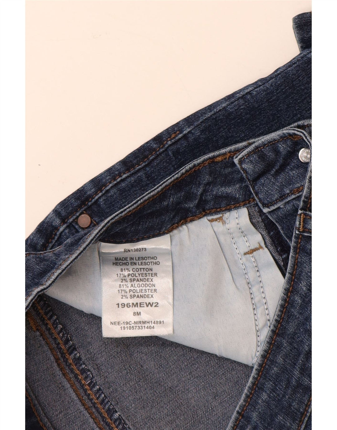 Pantaloncini di jeans a vita media da donna LEE Riders US 8 Medium W28 Cotone blu