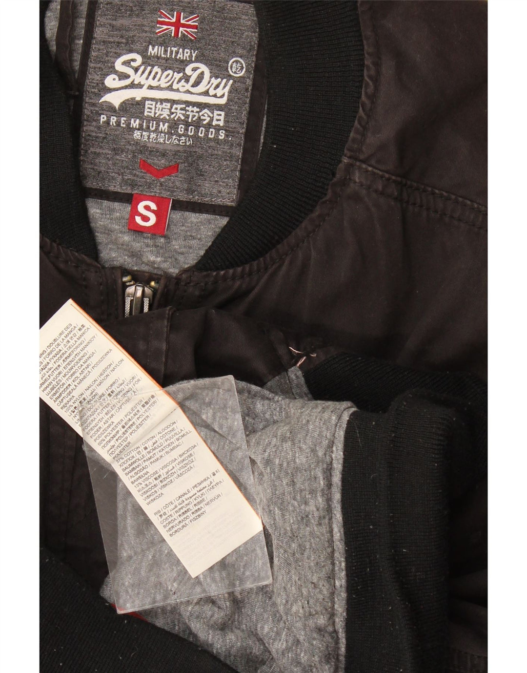 Giubbotto bomber da uomo Superdry UK 36 piccolo cotone nero