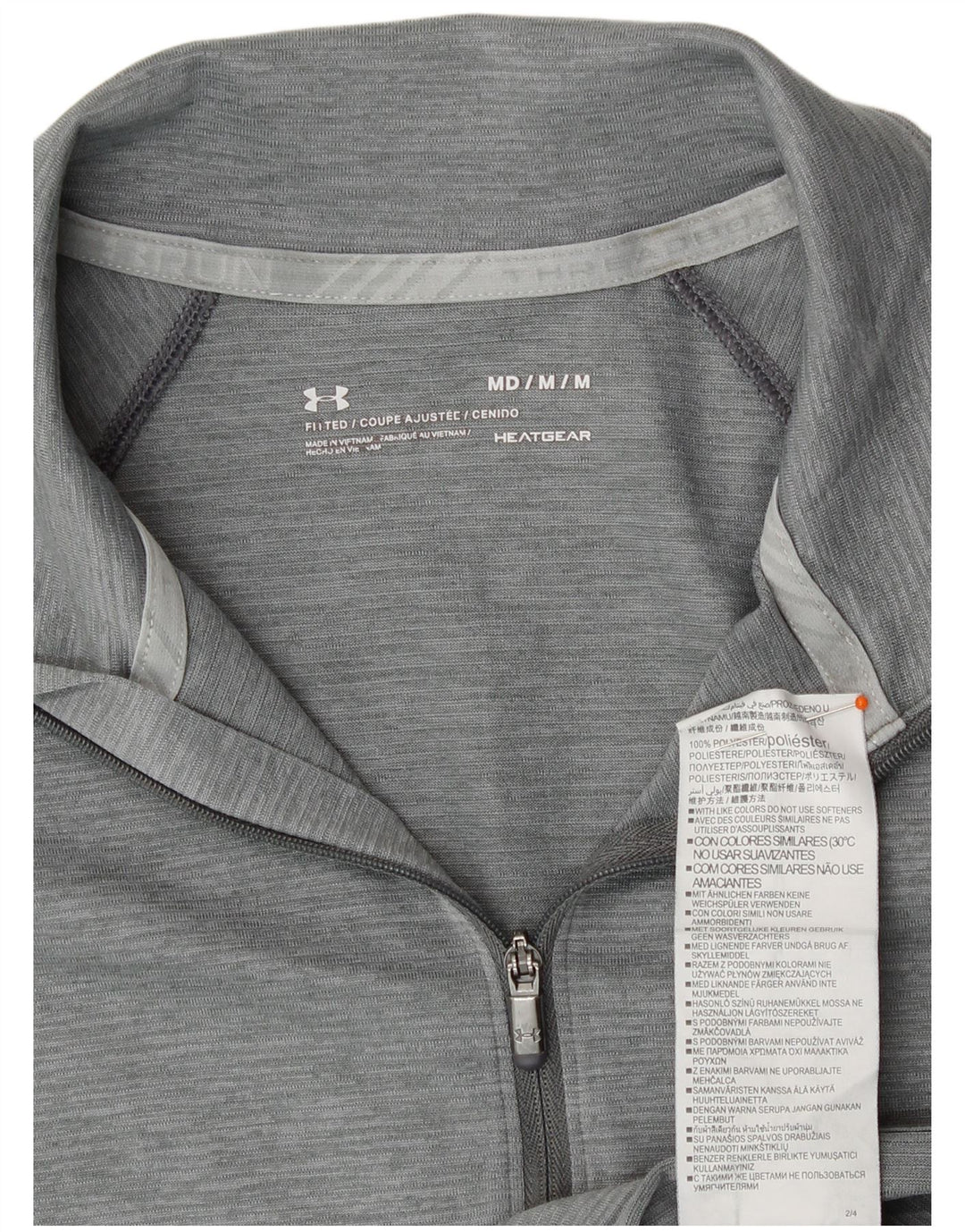 UNDER ARMOUR Womens Heat Gear Pullover Tracksuit Top UK 14 Medium Grey