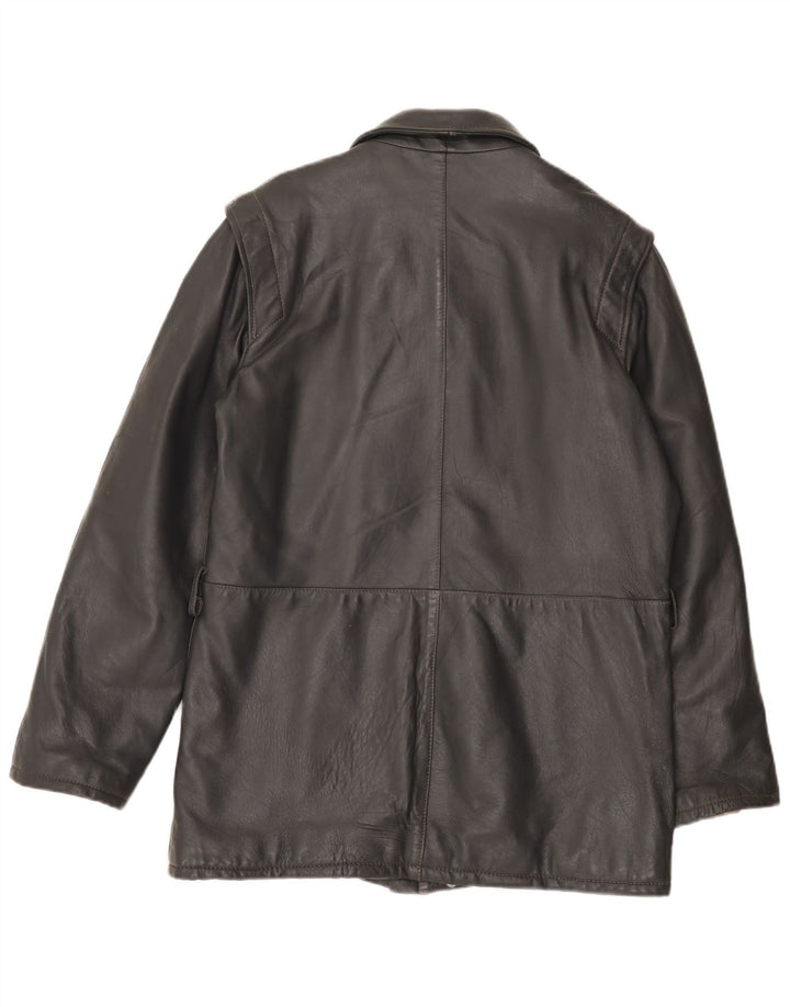 Giacca in pelle vintage da uomo IT 52 XL in pelle grigia