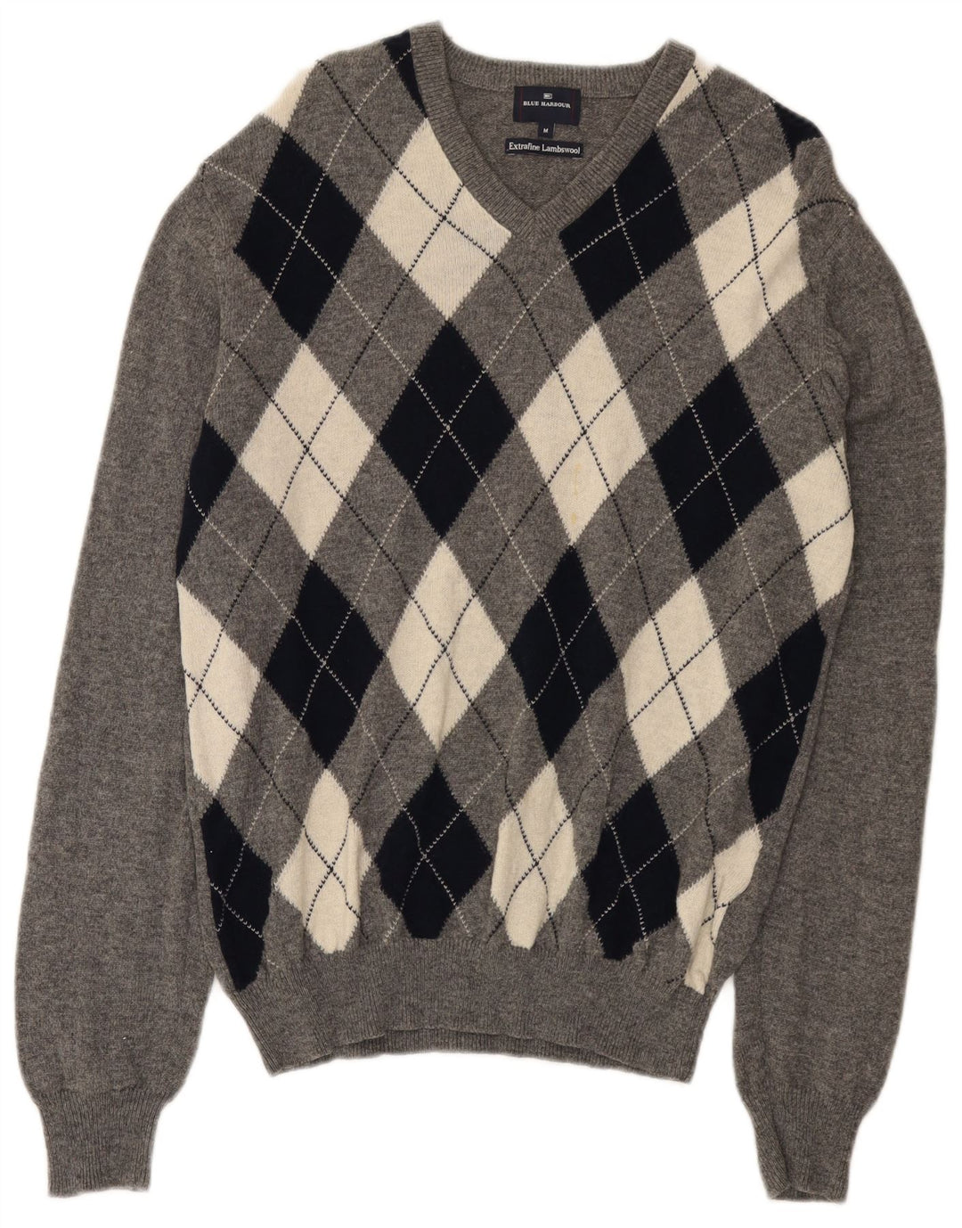 Maglione da uomo con scollo a V blu Harbour Marks & Spencer grigio medio