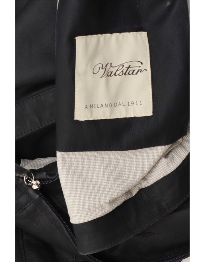 Giubbotto bomber in pelle da uomo Valstar IT 52 XL Blu Navy