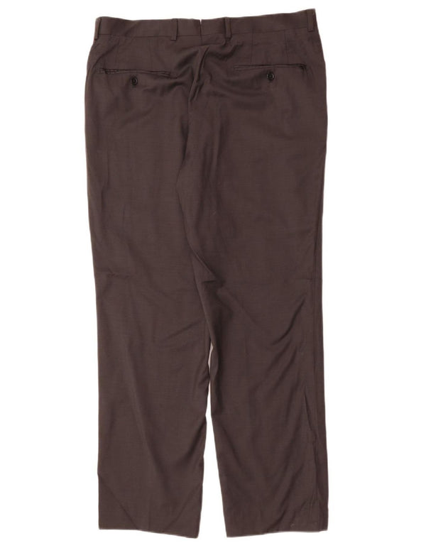 MASSIMO DUTTI Pantaloni da abito dritti da uomo EU 42 Large W32 L32 Lana nera