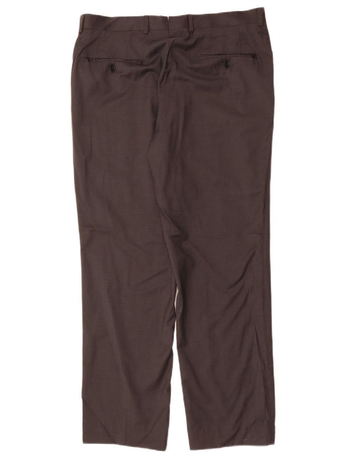 MASSIMO DUTTI Pantaloni da abito dritti da uomo EU 42 Large W32 L32 Lana nera