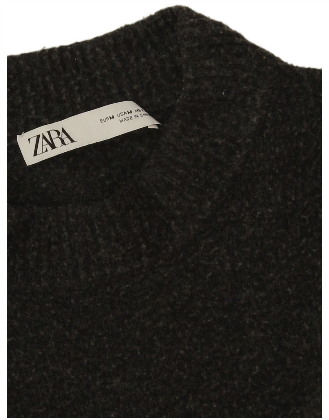 Maglione maglione girocollo da donna Zara UK 14 Grigio medio