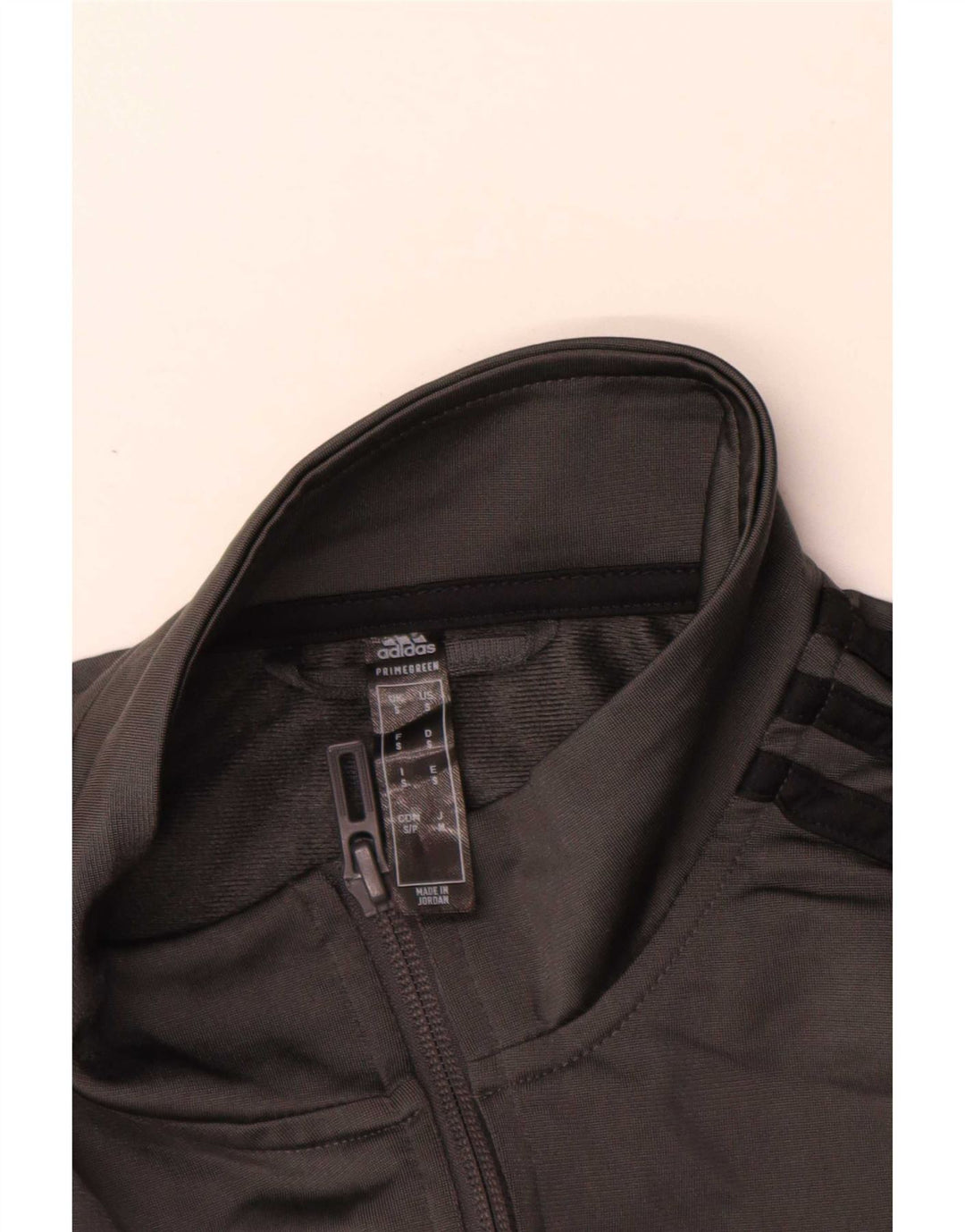 Giacca da ginnastica da uomo Adidas piccola in poliestere grigio