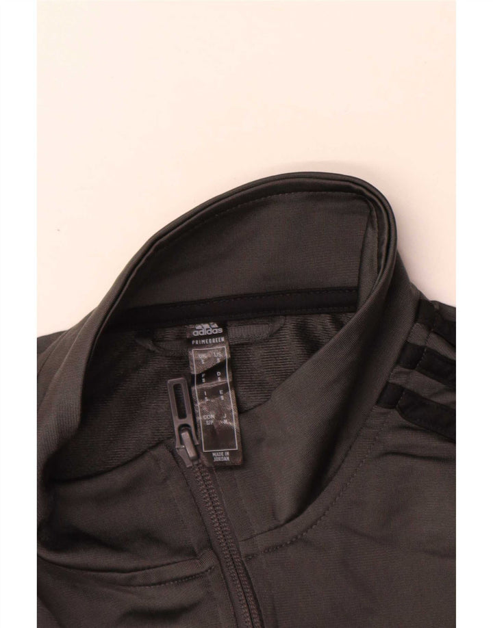 Giacca da ginnastica da uomo Adidas piccola in poliestere grigio