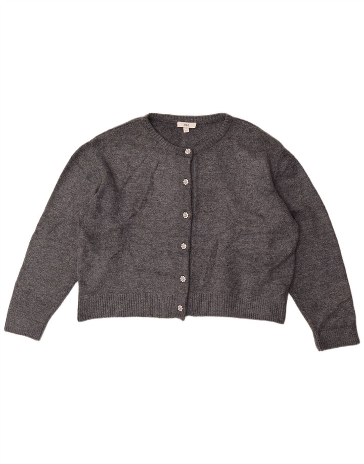 Maglione cardigan oversize corto da donna Marks & Spencer UK 18 XL Grigio