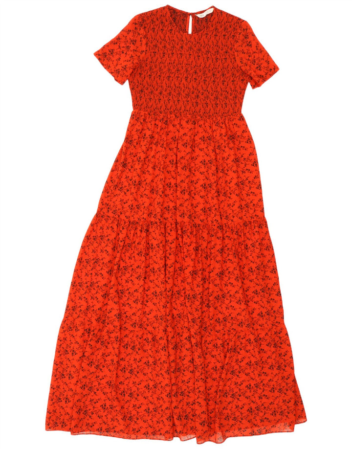 Vestito lungo da donna Zara UK 6 XS poliestere floreale rosso