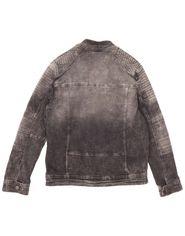 Giacca di jeans da motociclista da uomo Tom Tompson UK 42 XL Cotone grigio