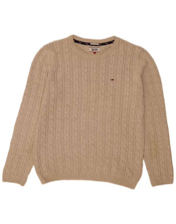 Maglione maglione girocollo da uomo Tommy Hilfiger grande classico beige