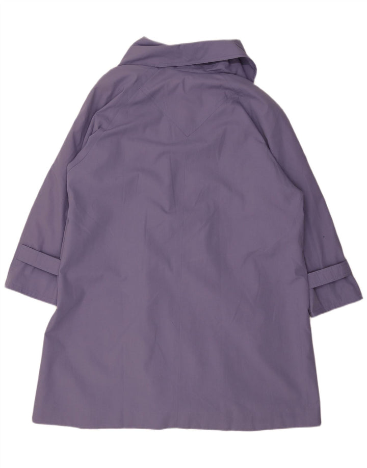 Cappotto doppiopetto vintage da donna UK 22 2XL poliestere viola