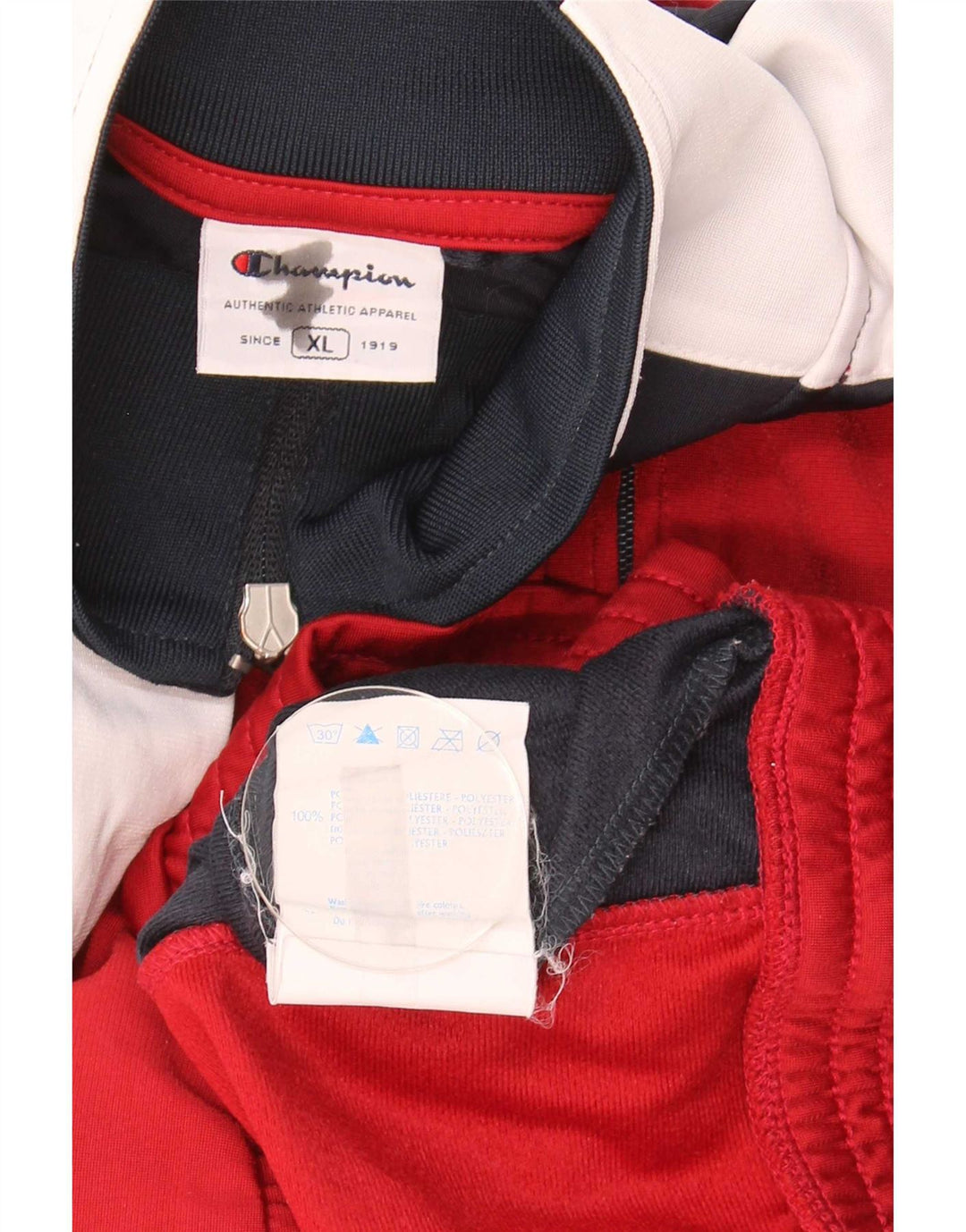 Giacca da tuta da uomo Champion XL Poliestere color block rosso