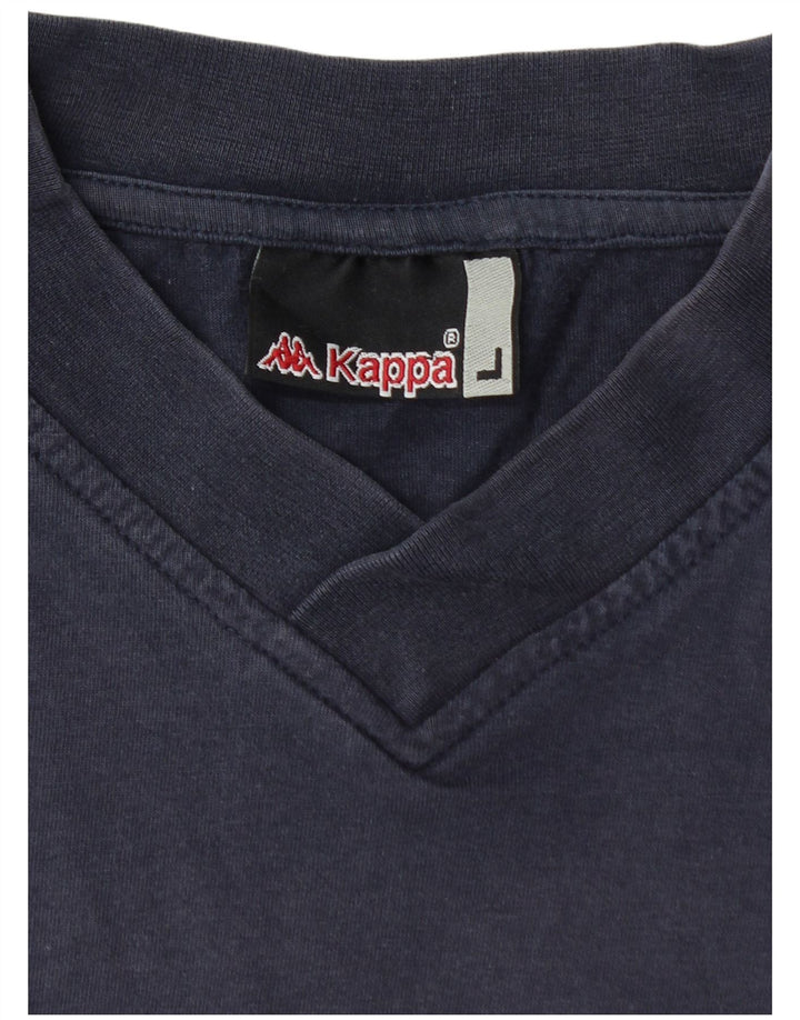 T-shirt da uomo KAPPA Top Large in cotone blu navy