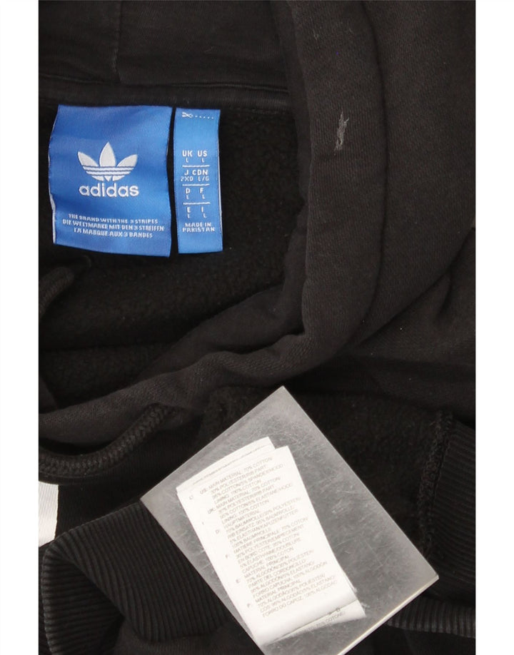 Felpa con cappuccio grafica da uomo Adidas Large in cotone nero