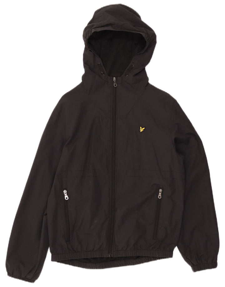 Giubbotto bomber con cappuccio da ragazzo LYLE & SCOTT 14-15 anni in cotone nero