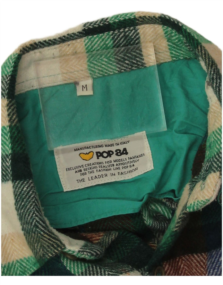 Camicia in flanella da uomo POP 84 in poliammide a quadri verde medio