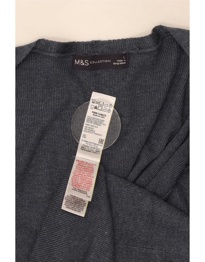 Maglione cardigan aperto oversize da donna Marks & Spencer UK 16 grande blu