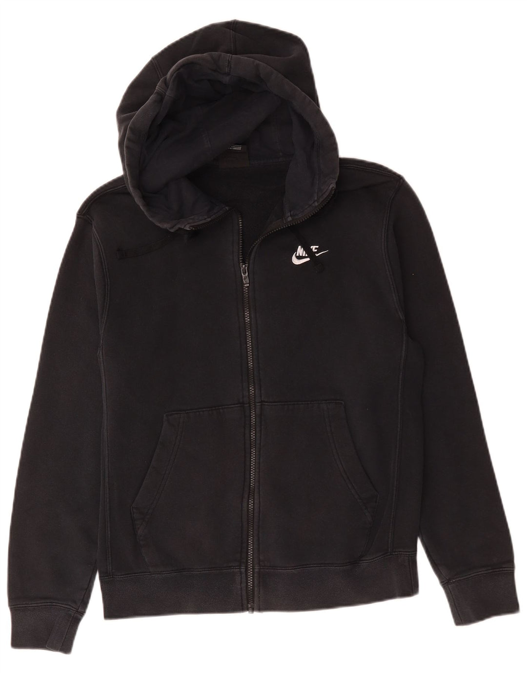 Felpa con cappuccio e zip Nike da uomo piccola in cotone nero