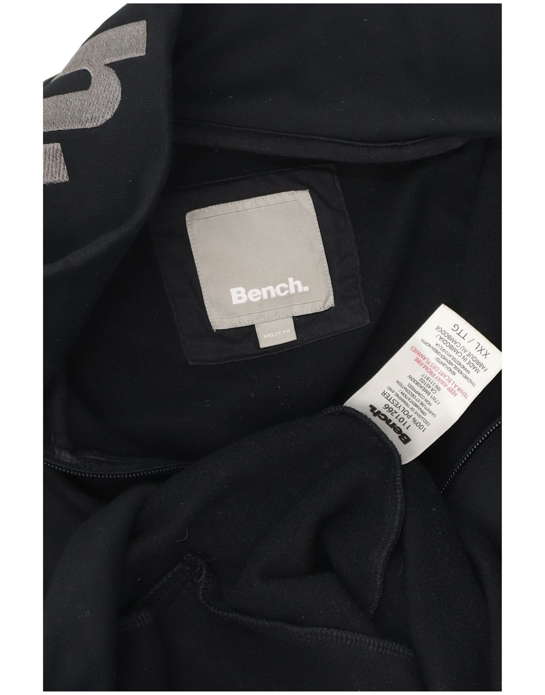 Giacca da ginnastica grafica da uomo Bench 2XL poliestere nero