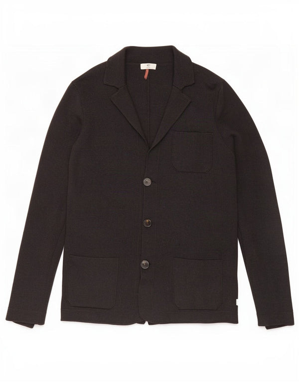 Giacca blazer da uomo a 3 bottoni in maglia Cerruti 1881 piccola in lana grigia