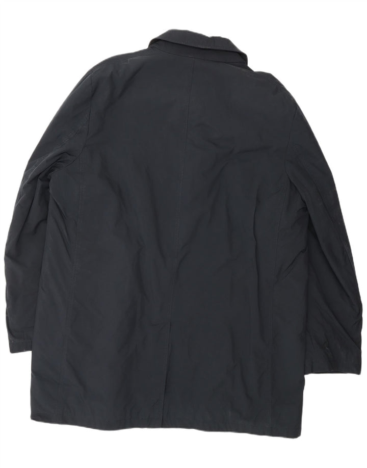 BORSALINO Cappotto Uomo IT 56 3XL Blu Navy Poliestere Classico