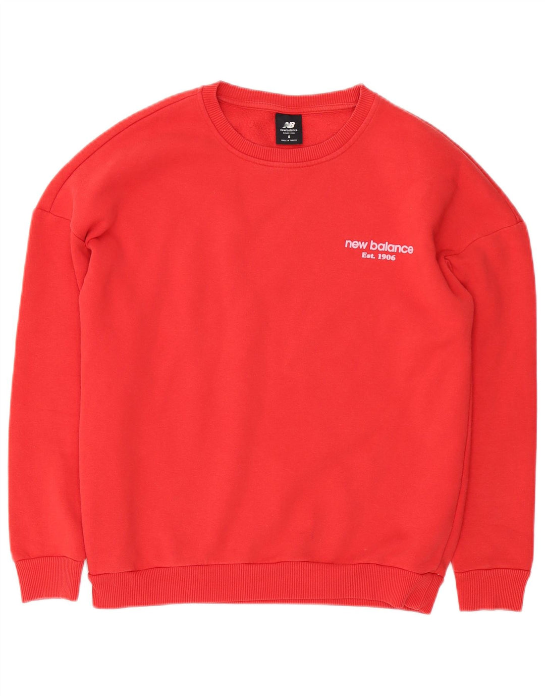 New Balance Uomo Felpa Maglione Piccolo Rosso Cotone