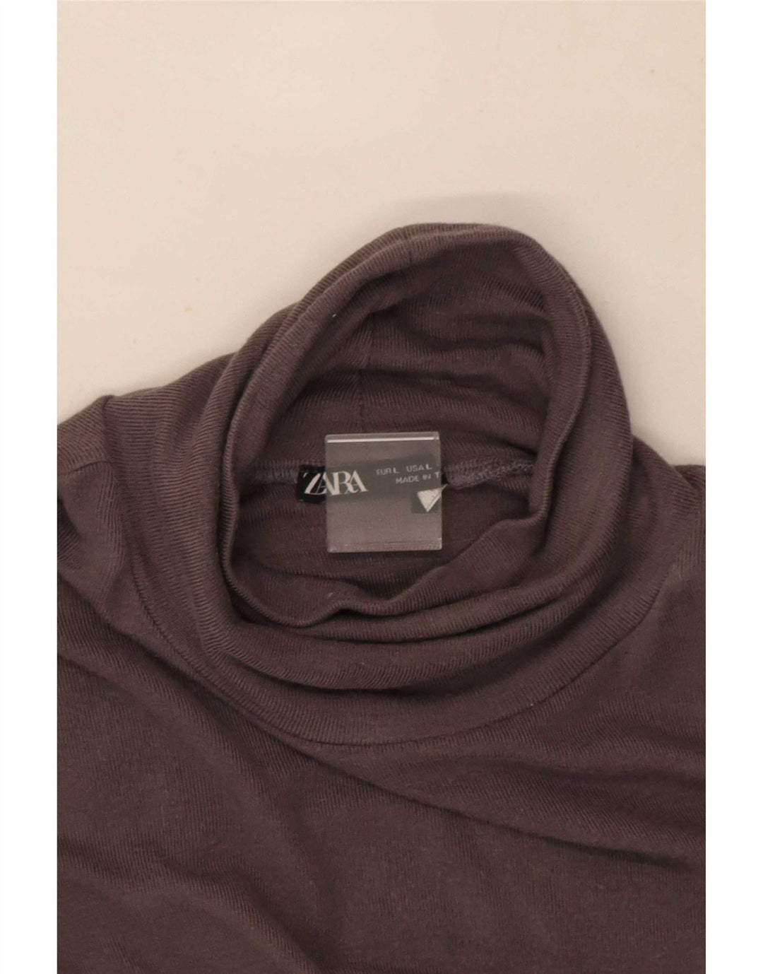 Top corto da donna Zara a maniche lunghe UK 14 grande grigio