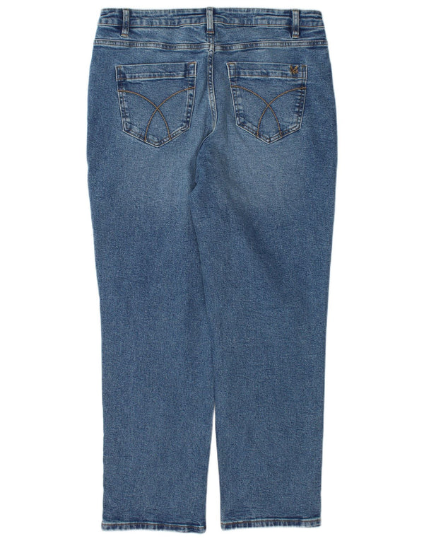 Crew Clothing Jeans dritti da donna UK 12 Medio W34 L28 Cotone blu